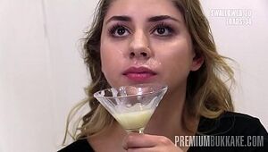 Premium Mass ejaculation - Julie Crimson drinks 54 yam-sized mouthhole jism explosions