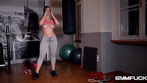 Gym Screw Getting off Makes Nekane's Huge Bra-stuffers Swing And Her Cooch Raw