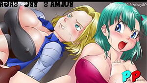 Dragon Ball Hentai: Bulma and Legal romped by ebony androids