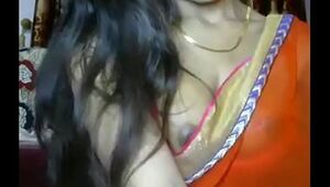 Dame flashing bra-stuffers nips in saree