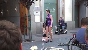 Domination & submission bitch ambled bare in public