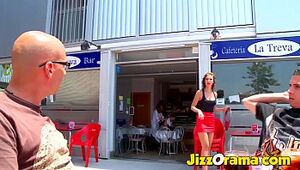 JizzOrama - Customers Lure Waitress To Make Porno