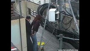 Spy Web cam Catch Screwing on Roof Top