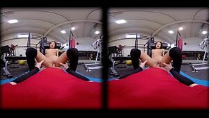 VRConk Smallish woman boinked by phat spunk-pump at the gym VR Pornography